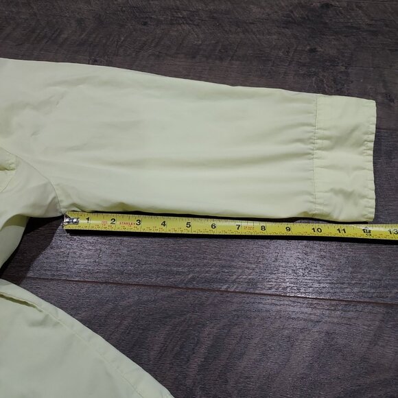 Shirt Button Up Stretch Old Navy Perfect Fit XL 3/4 Sleeves Vintage Y2K Lime - Picture 9 of 12